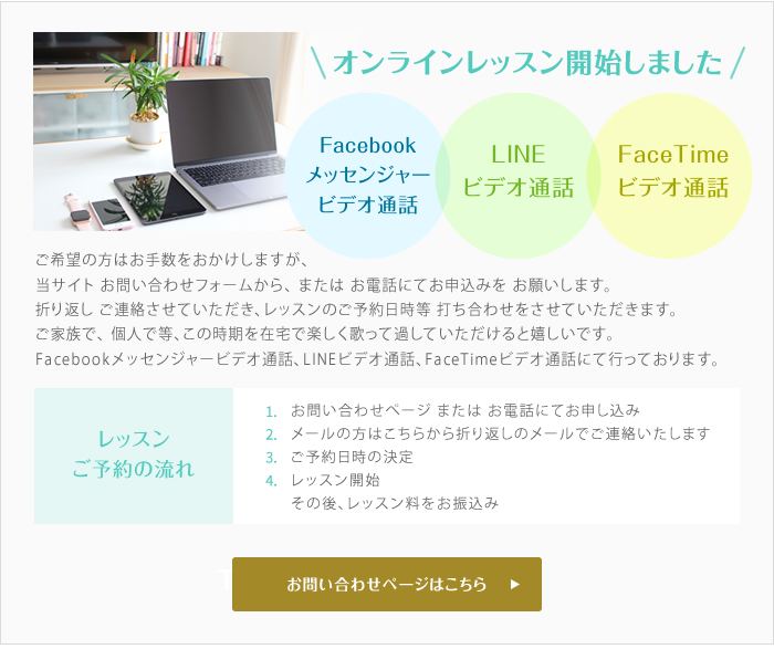 オンラインレッスン開始しました